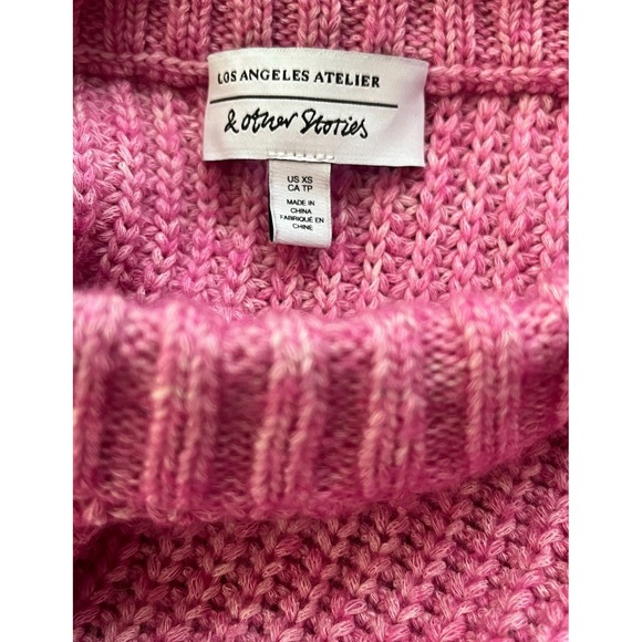 & Other Stories Pink Chunky Knit Sweater XS Cotton Wool Blend - Picture 5 of 6